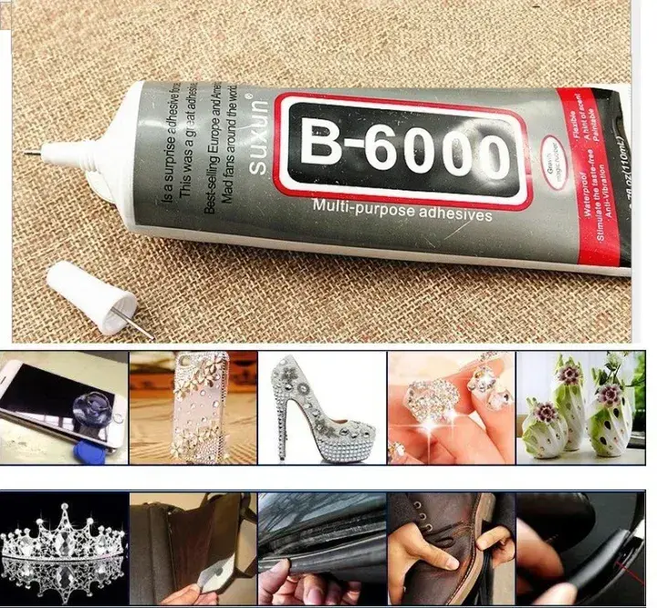 B6000 Jewelry Glue Clear Rhinestone, Inlay Glue, Pendant Adhesive, HOLIKA 50ml Craft Adhesive Glue with Precision Tip