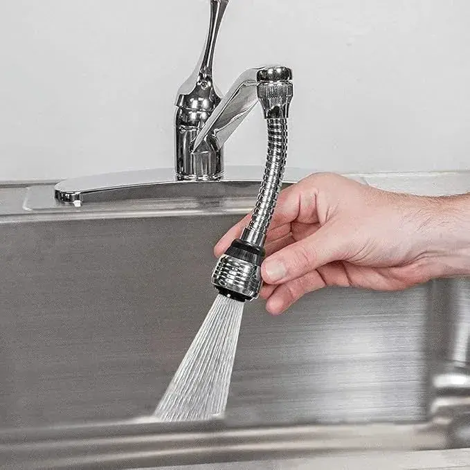 360 Degree Rotating Water Saving Sprinkler and Faucet Aerator Flexible Water Faucet Sprayer Extender Jet Spray for Sink Turbo Flex