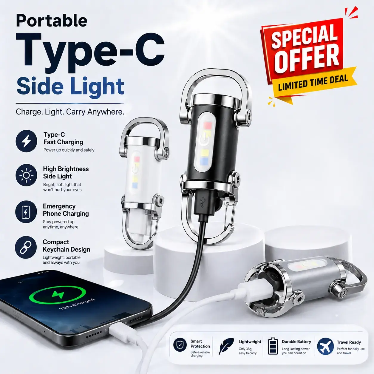 Keychain Flashlight Powerbank